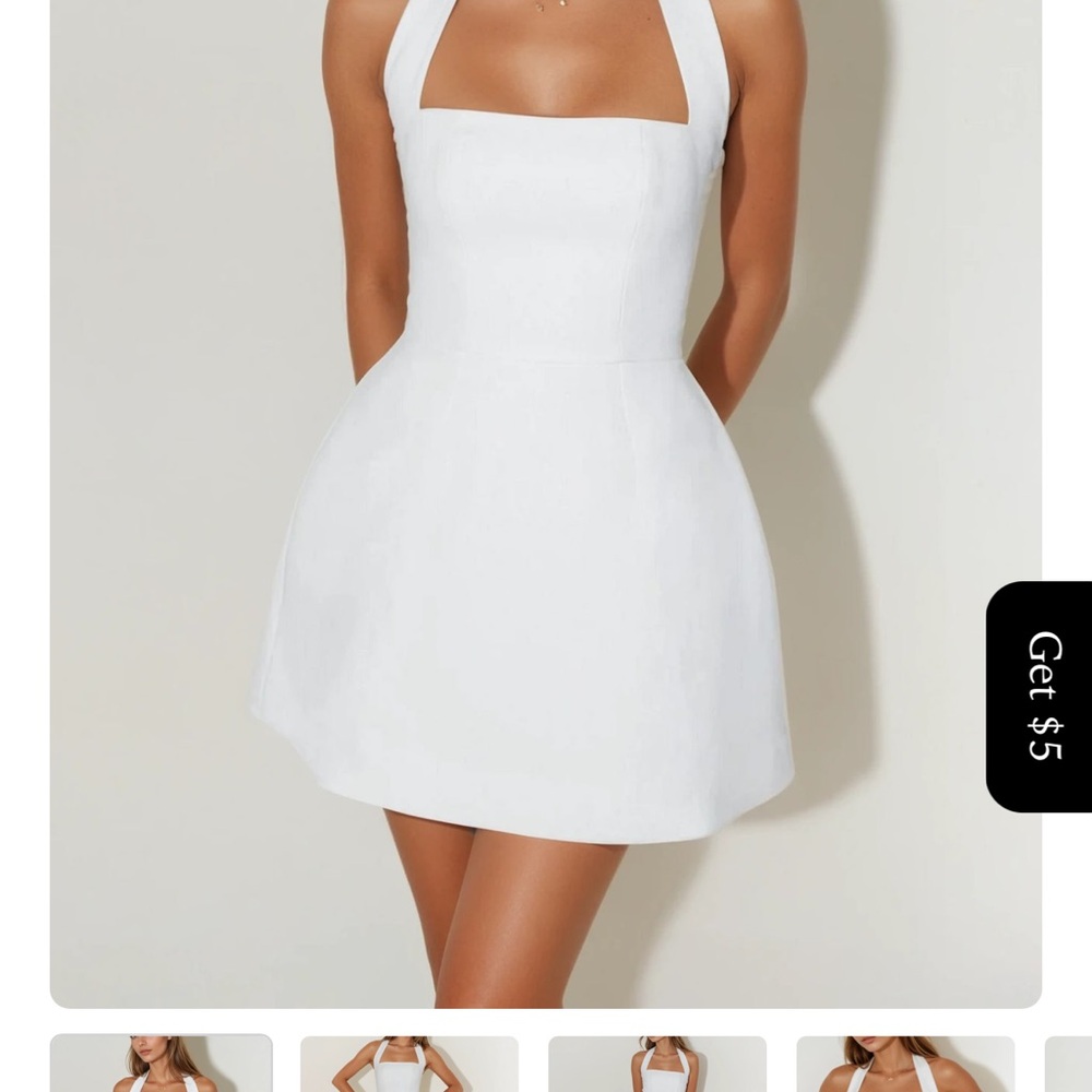 White Halter Dress